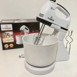Ручной Миксер Crownberg Cb-7320, 7 cкоростей,с венчиками, крюками для теста и чашей(300Вт)