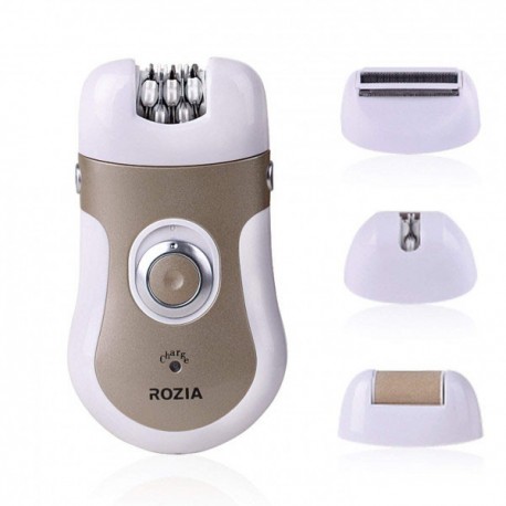 Эпилятор аккумуляторный Rozia HB-6006 4 в 1 с двойным бритвенным лезвием+триммер+насадка-пемза